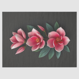 Pink Magnolia Flowers Tissue Paper
