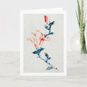Pink Magnolia, Hokusai, Ukiyo-e Card