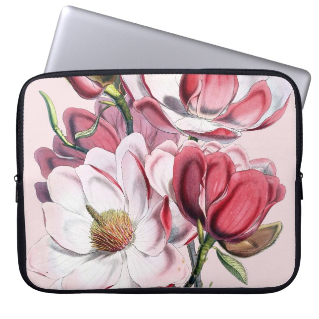 Pink Magnolia Laptop Sleeve (Front)
