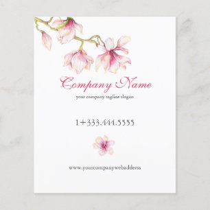 Pink Magnolia Pink & Grey Typography Service Mene Flyer