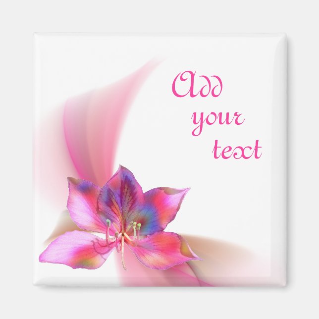 Pink magnolia theme magnet (Front)