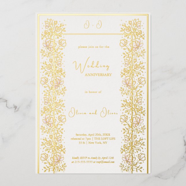 Pink Magnolia Wedding Anniversary (Front)