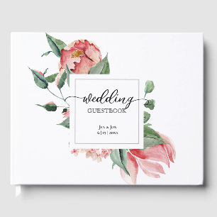 Pink Magnolia Wedding  Guest Book