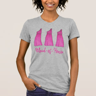 Pink Maid of Honour Bridal Party Dress Dresses Tee
