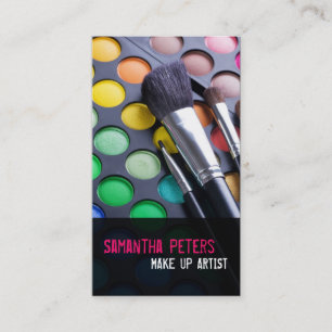 Pink Make Up Artist Palette Brush Business Card