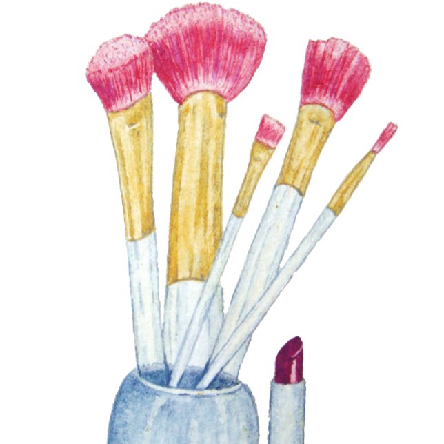 Pink make up brushes with holder still life art T-Shirt (Creator Uploaded)