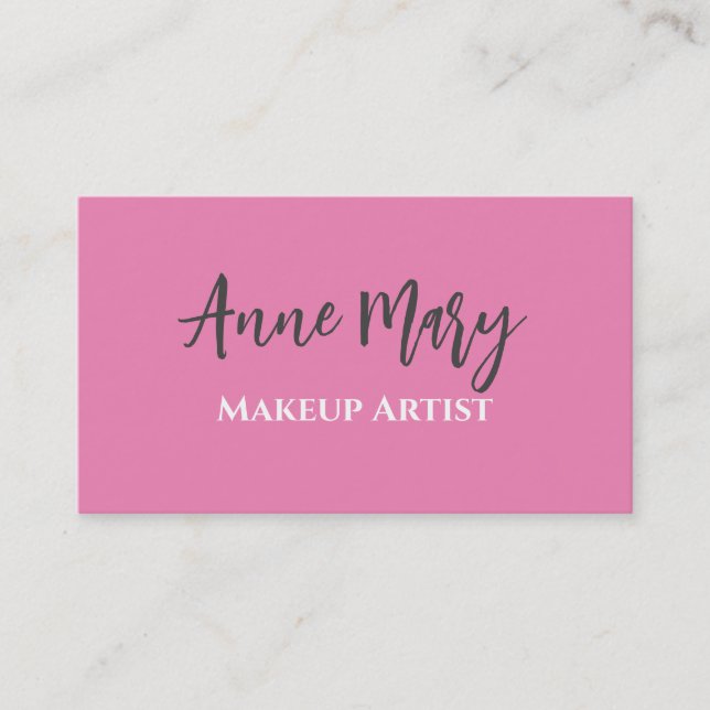 Pink Makeup Artist Beauty Hair Salon Custom Colour Business Card (Front)