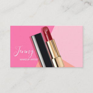 Pink Makeup artist Business Card