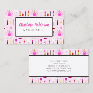 Pink Makeup Artist Business Card