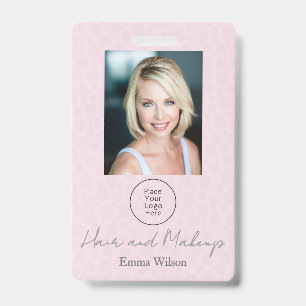 Pink Makeup Artist, Hair, Makeup & Beauty Studio ID Badge