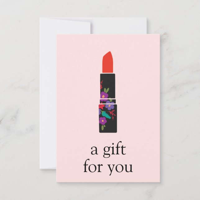 Pink Makeup Artist Lipstick Gift Certificate (Front)