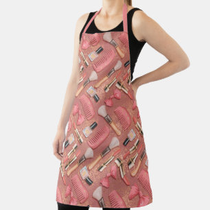 Pink Makeup Cosmetics Pattern Glitter Apron