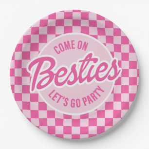 Pink Malibu Beach Palm Pool Party Birthday Paper Plate