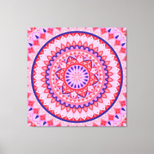 Pink Mandala Boho Vibrant Love Geometric Pattern Canvas Print