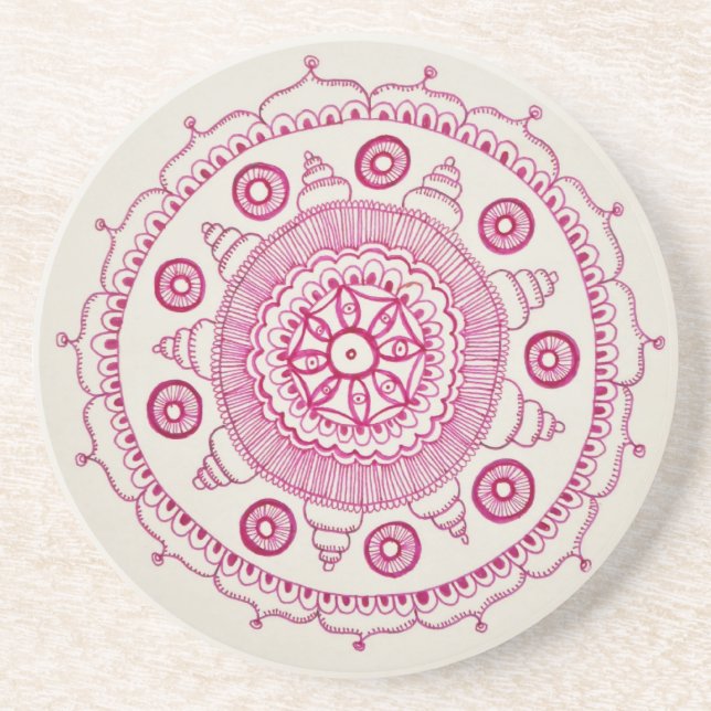 Pink Mandala Coaster (Front)