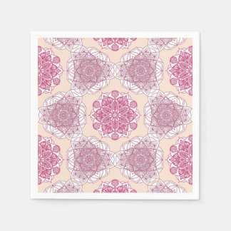 Pink mandala geometry napkin