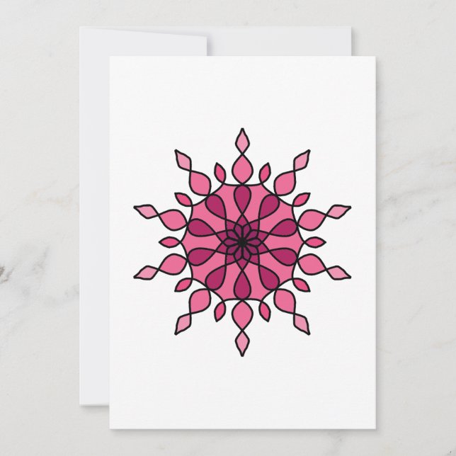 Pink Mandala Holiday Card (Front)
