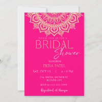 Pink Mandala Indian Mehndi Asian Bridal Shower