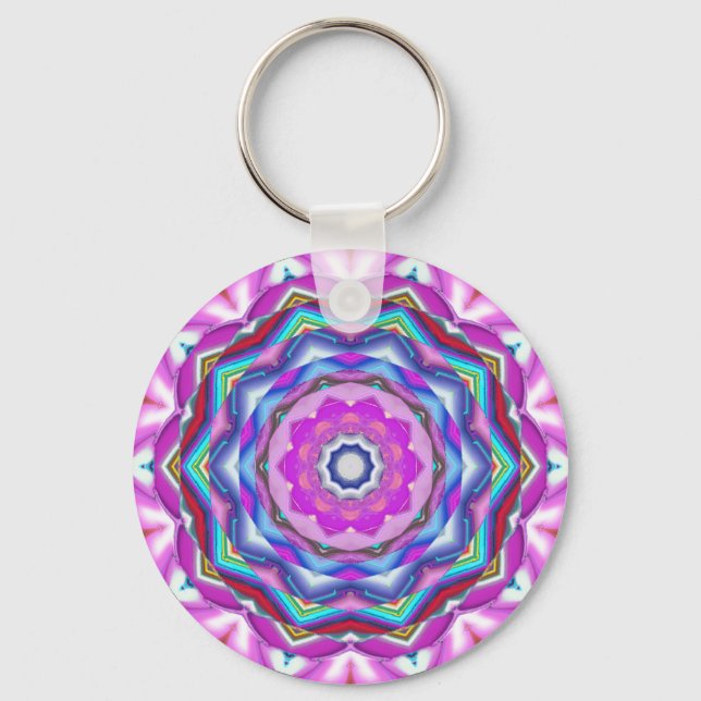 Pink Mandala Key Ring (Front)