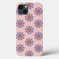 Pink Mandala Pattern Boho iPhone / iPad case