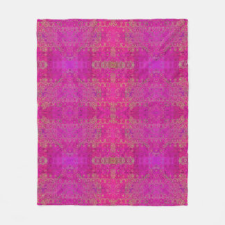 Pink Mandala Pattern Fleece Blanket