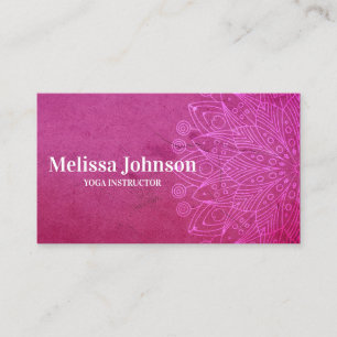Pink Mandala Yoga Meditation Appointment Card
