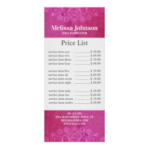 Pink Mandala Yoga Rack Card