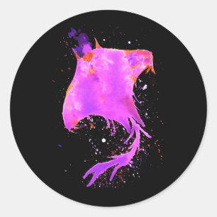 Pink Manta Ray Classic Round Sticker