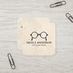 Pink Marbel Optometrist Eye Glasses  Square Business Card