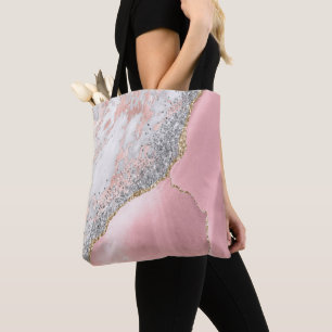 Pink Marble Agate  Tote Bag