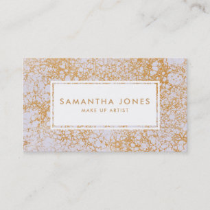 Pink Marble and Gold Make Up Artist Business Card