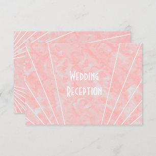 Pink Marble Art Deco Design Wedding Reception Enclosure Card