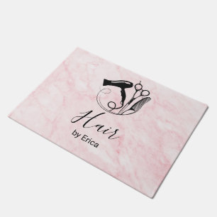 Pink Marble Beauty Salon Doormat