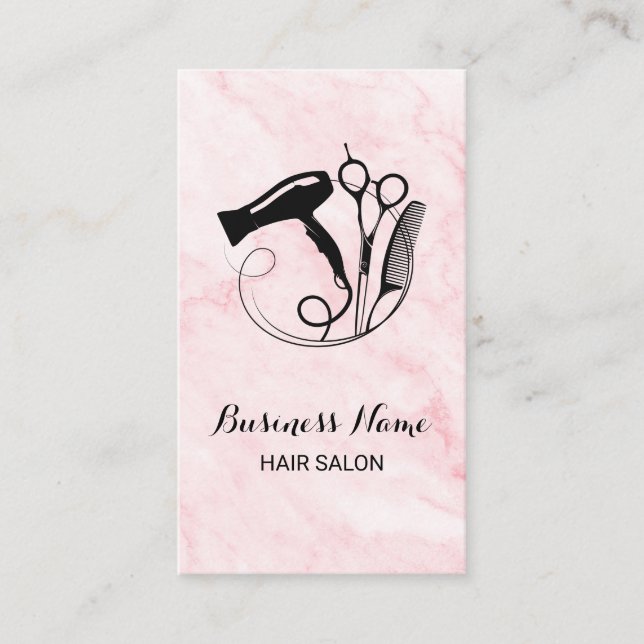 Pink Marble Beauty Salon Loyalty Card (Front)