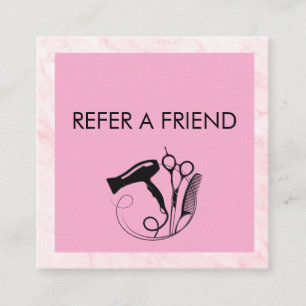 Pink Marble Beauty Salon Referral Card