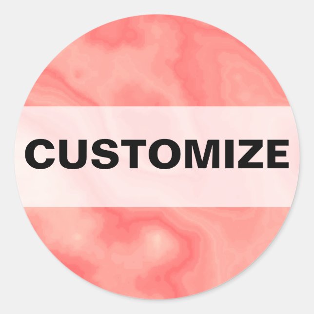 Pink Marble Classic Round Sticker (Front)