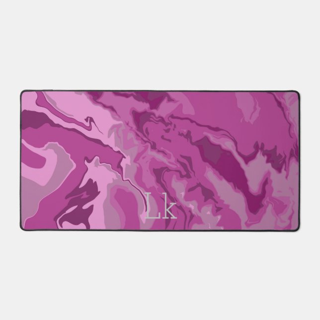 Pink Marble Colour  Desk Mat (Front)