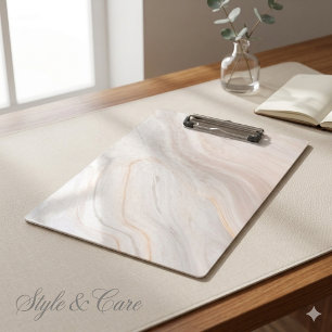 Pink Marble Finish Clipboard Stylish and Durable