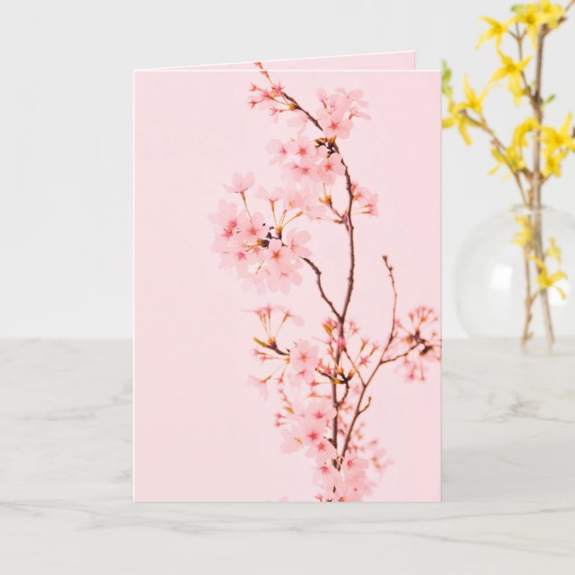 pink marble flower Folded Greeting Card (Yellow Flower)