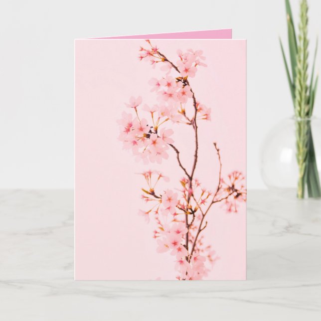 pink marble flower Folded Thank You Card (Front)
