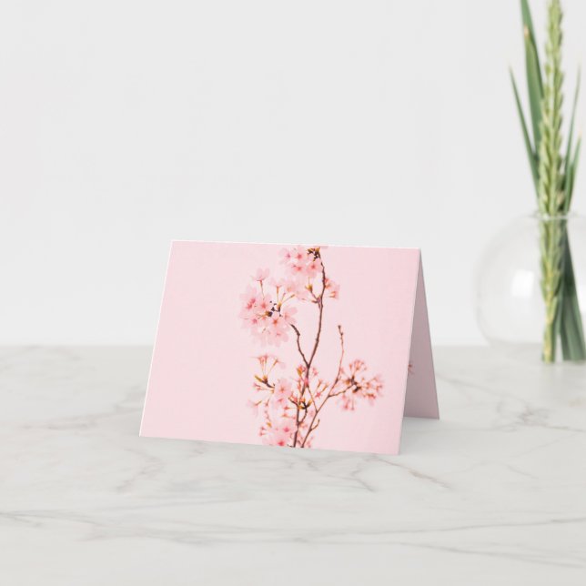 pink marble flower Folded Thank You Card (Front)