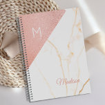 Pink Marble Glitter Girly Monogram Planner<br><div class="desc">A Pink Marble Glitter design decorate this planner cover and it can be personalised with your initial and name. Matching back.  View our full line of products in our Zazzle store.</div>