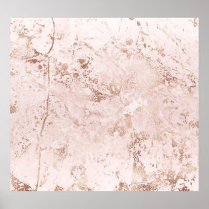 Pink marble: golden texture background. poster
