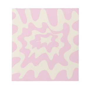Pink Marble Groovy Wavy Stripe Modern Spring Notepad