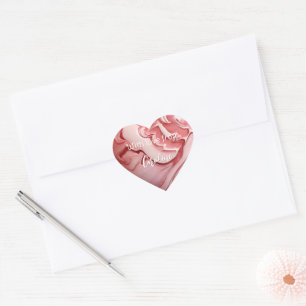 Pink marble heart heart sticker