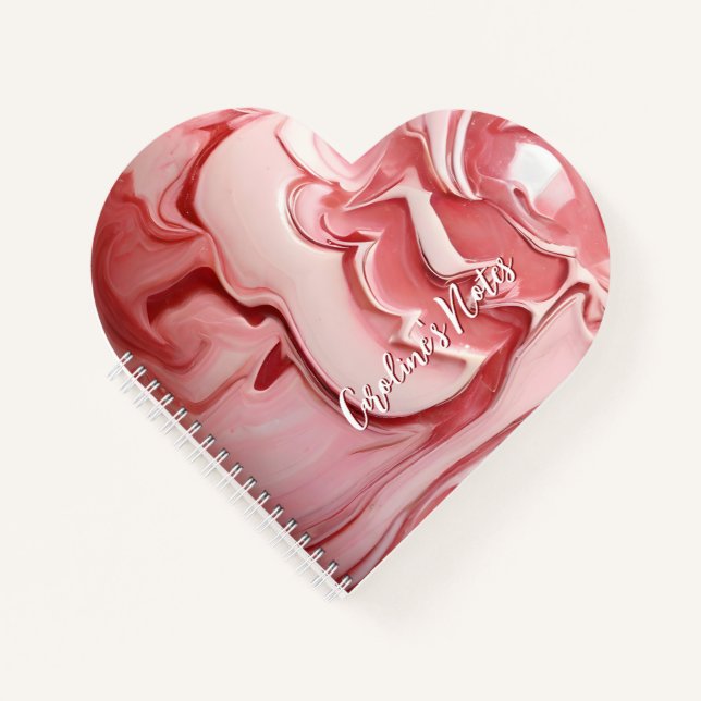 Pink marble heart notebook (Front)