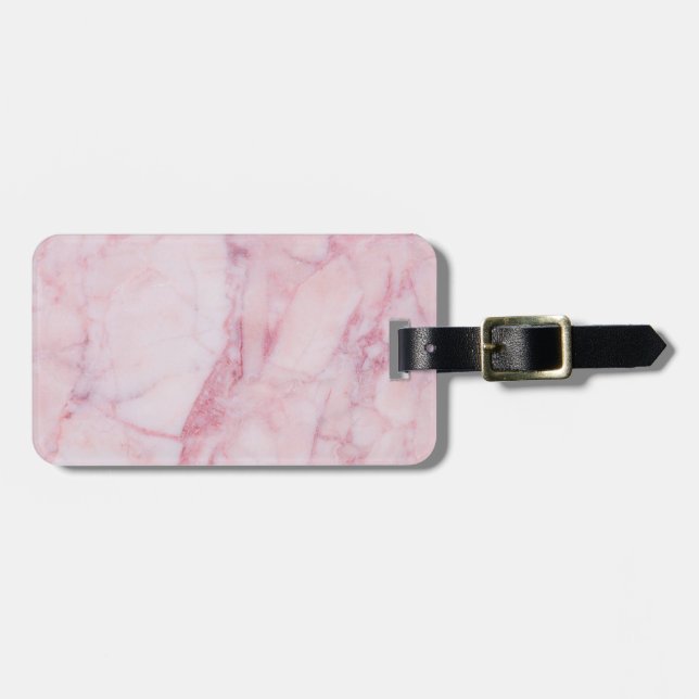 Pink Marble Luggage Tag (Front Horizontal)