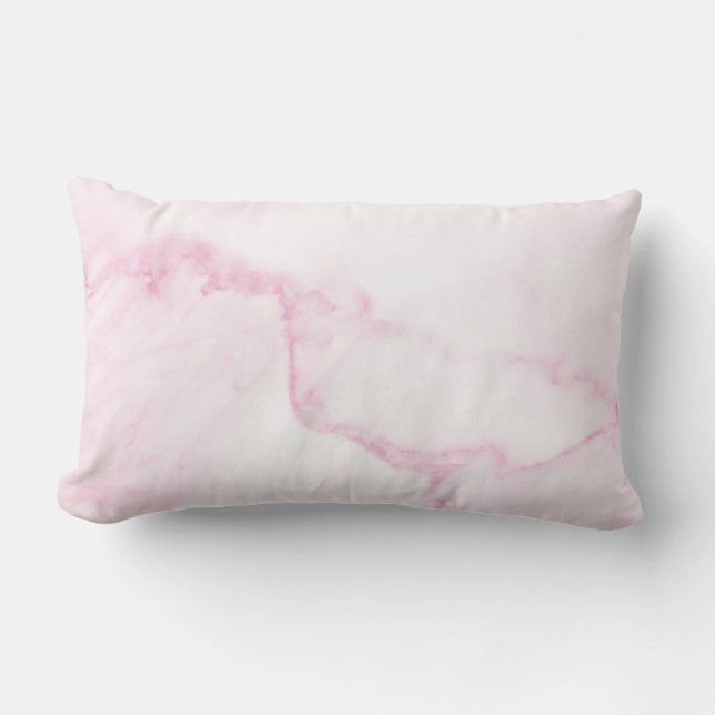 Pink Marble Lumbar Pillow (Front)