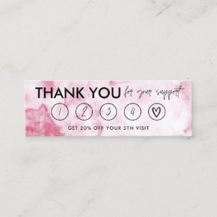 Pink Marble Makeup Hair Thanks Loyalty Card