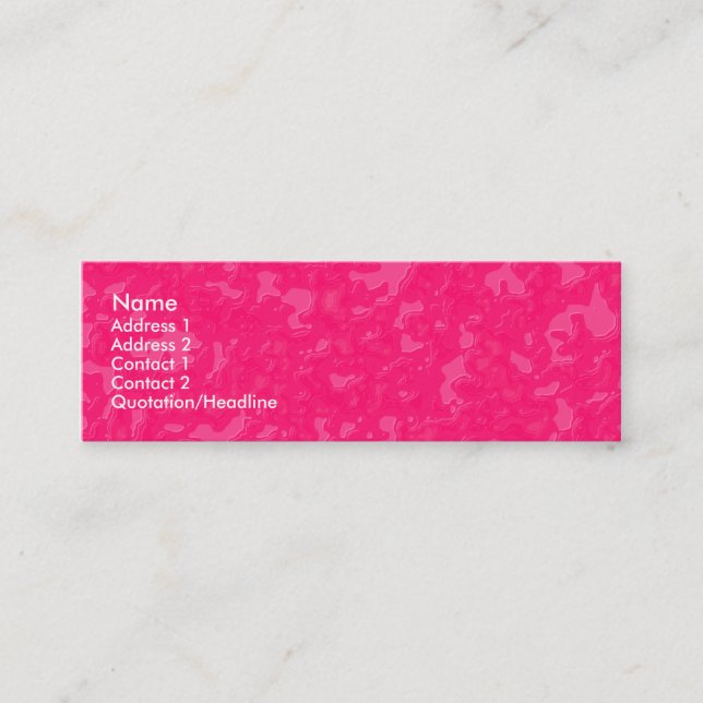 Pink Marble Mini Business Card (Front)